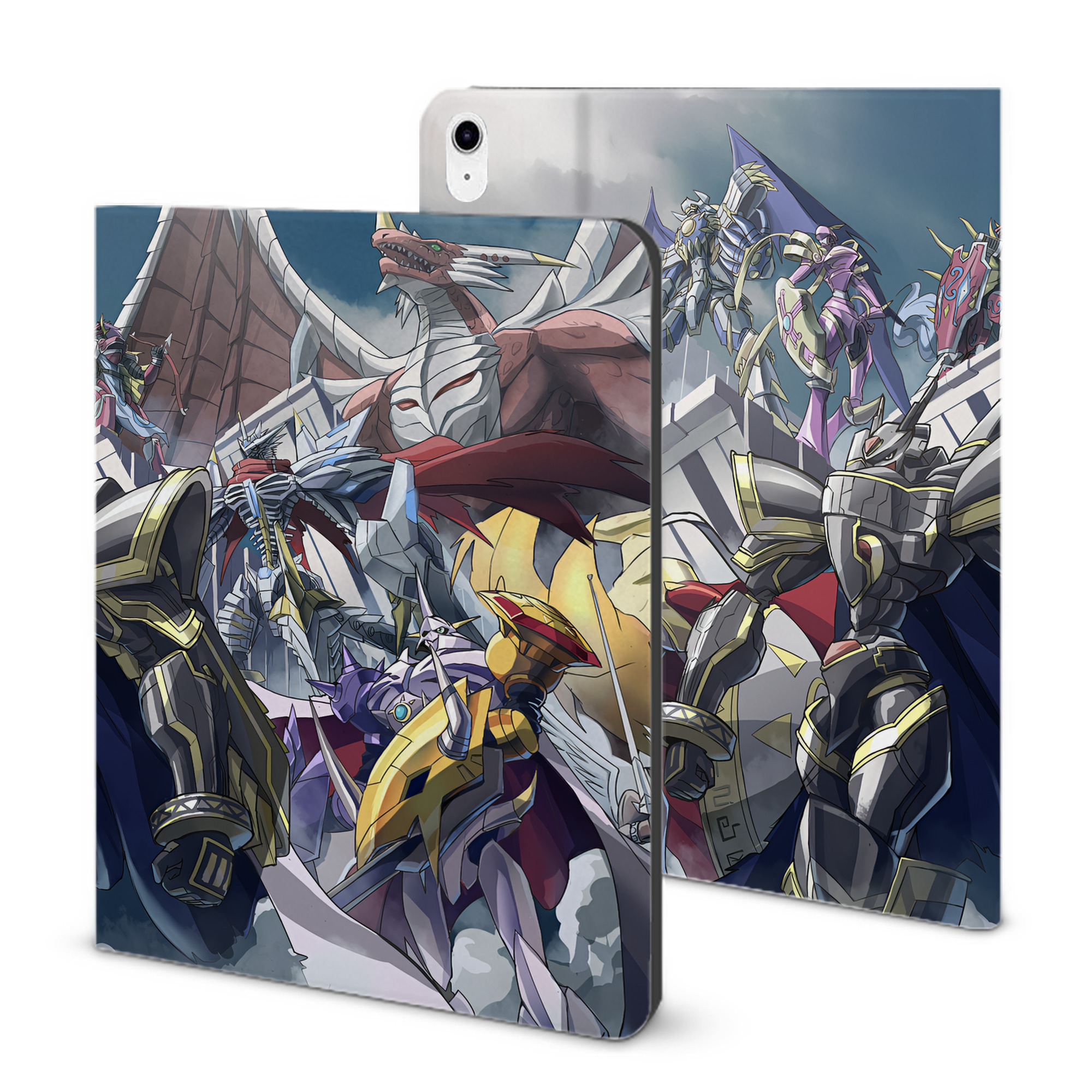 （画像用） Digimon デジタルモンスター/デジモン IPad ケース ブック型 PUレザー TPU 耐衝撃 軽量 薄型 ペン収納なし 全面保護 IPad 各モデル対応